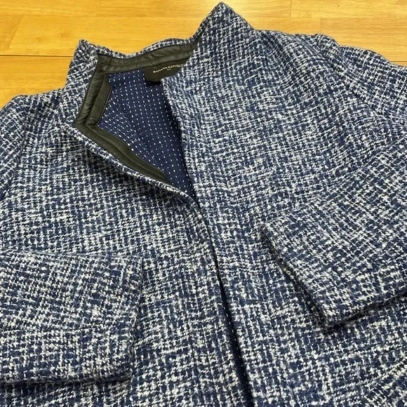 Banana Republic Blue and White Tweed Jacket Size 10 - Picture 14 of 16